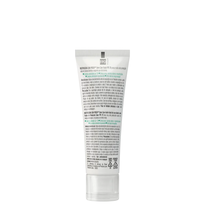 Sun Fresh Derm Care FPS 70 Pele Morena - Protetor Solar Facial 40g