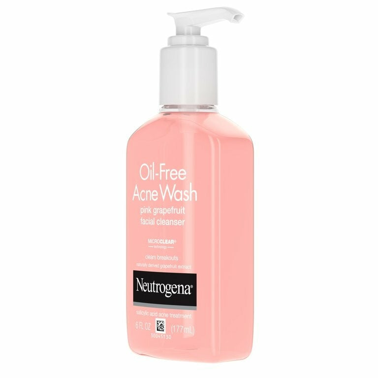 Espuma de Limpeza Facial sem óleo Oil-Free Pink Grapefruit Acne Facial Cleanser, 6 fl. oz 177ml