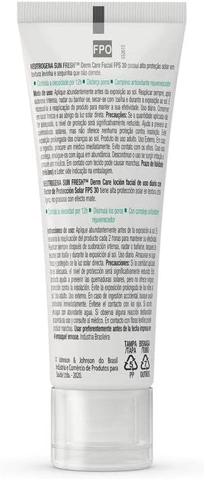 Sun Fresh Protetor Solar Facial Para Pele Oleosa Derm Care Sem Cor FPS 70, 40g