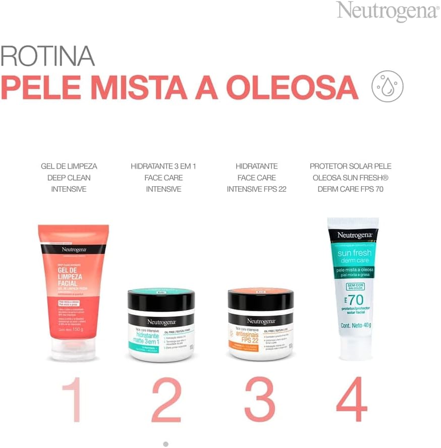 Hidratante Facial Matte 3 em 1 Face Care Intensive, 100g