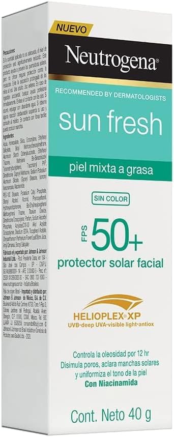 Sun Fresh Protetor Solar Facial Para Pele Oleosa Derm Care Sem Cor FPS 70, 40g