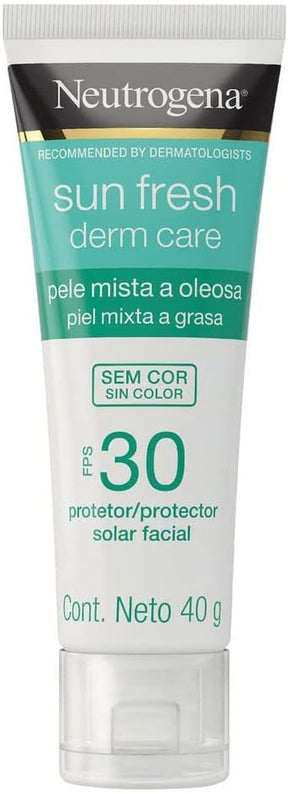 Sun Fresh Protetor Solar Facial Para Pele Oleosa Derm Care Sem Cor FPS 70, 40g
