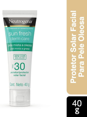 Sun Fresh Protetor Solar Facial Para Pele Oleosa Derm Care Sem Cor FPS 70, 40g