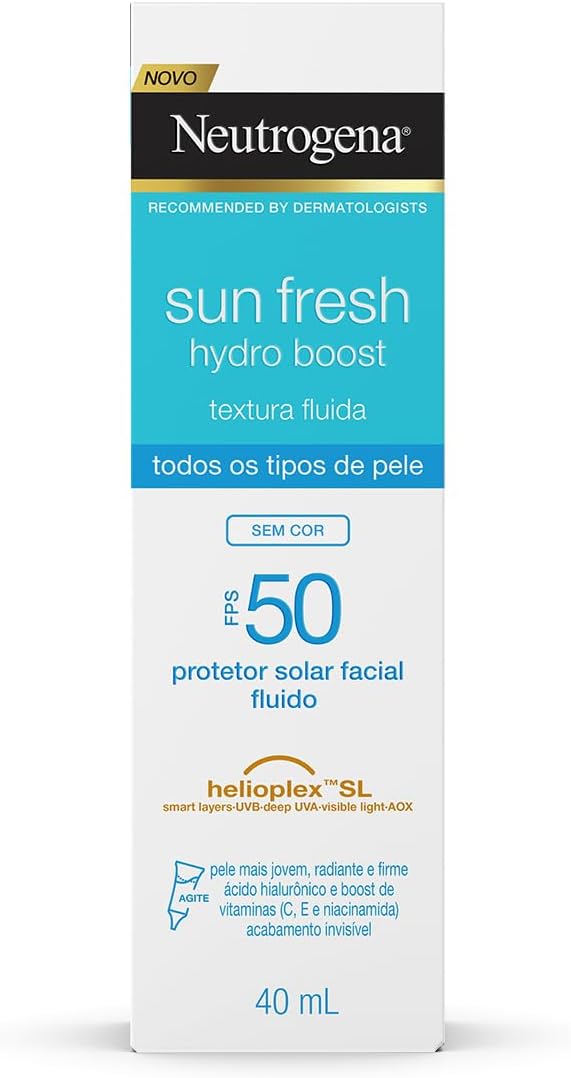 Protetor Solar Sun Fresh Hydro Boost Sem Cor FPS 50 40mL