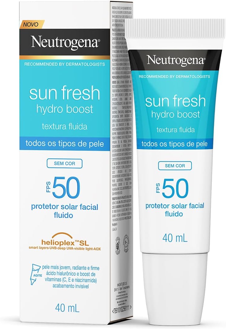 Protetor Solar Sun Fresh Hydro Boost Sem Cor FPS 50 40mL