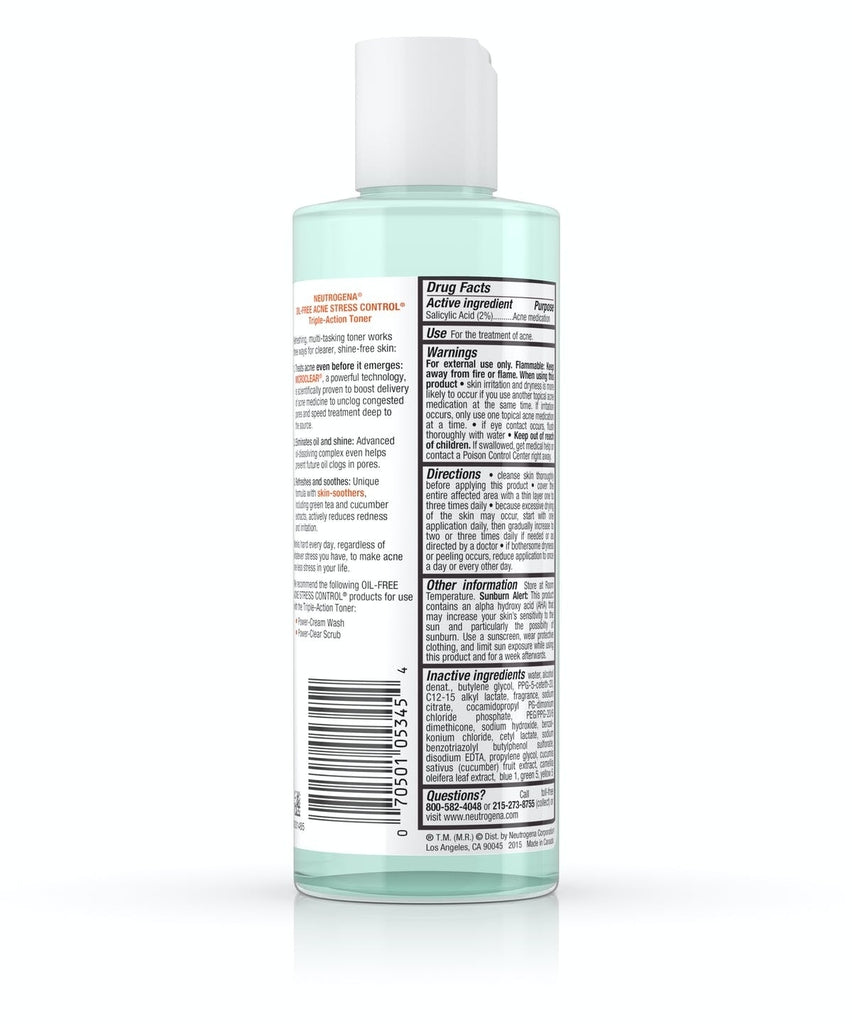 Tônico de ação tripla Oil-Free Acne Stress Control Triple-Action Toner 237ml