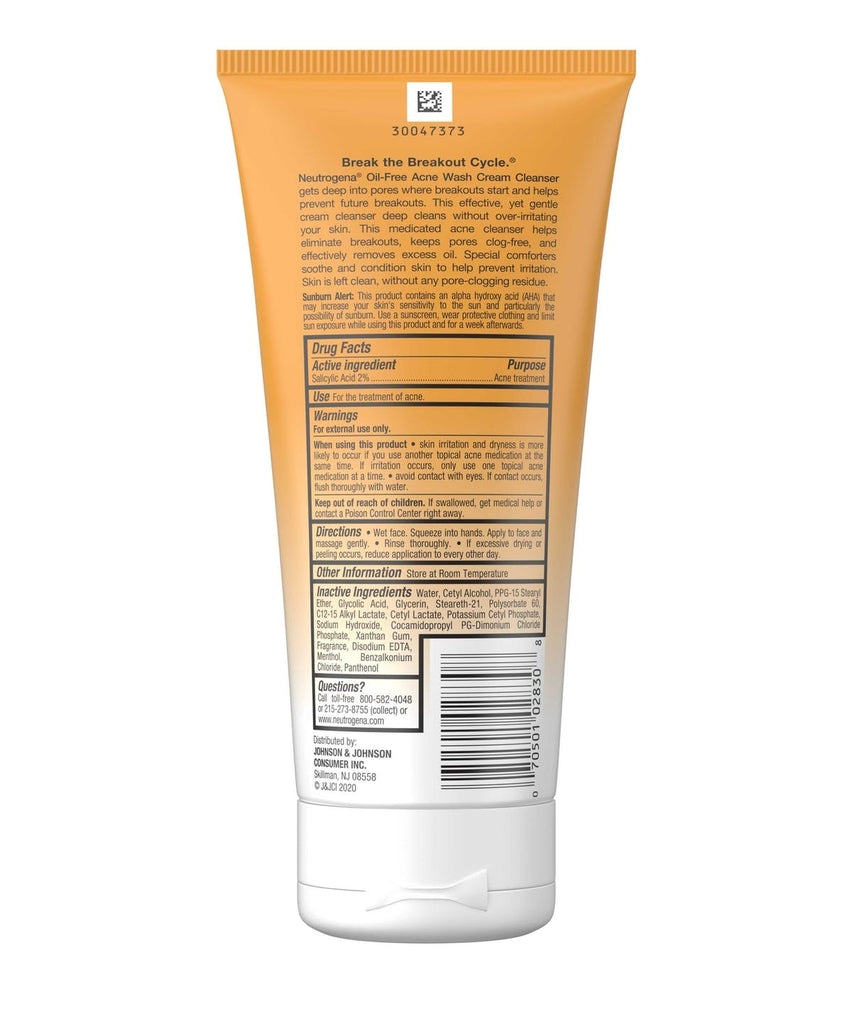 Cleanser Oil-Free Acne Wash Cream Cleanser 200ml