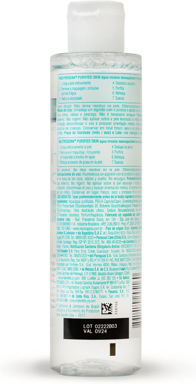 Água Micelar Demaquilante Purified Skin, 200ml