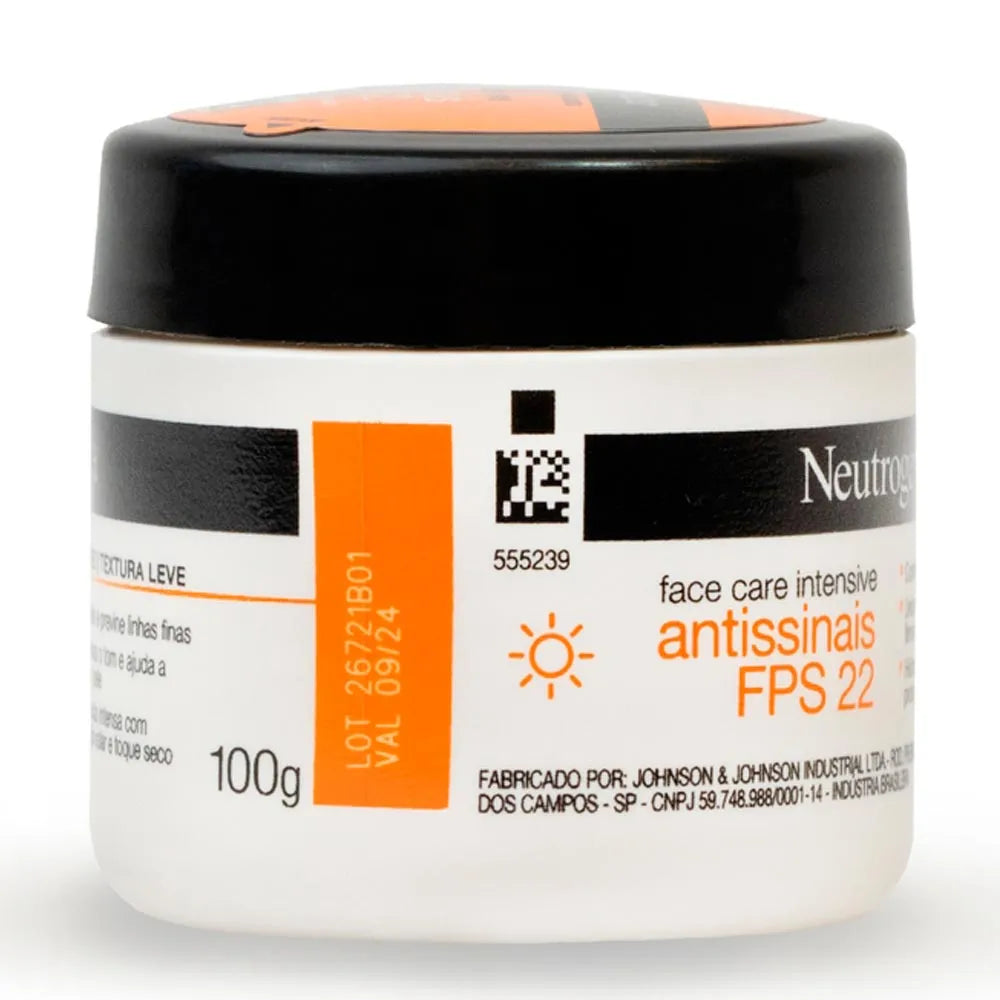 Creme Facial Antissinais Face Care Intensive Oil Free FPS22 100g