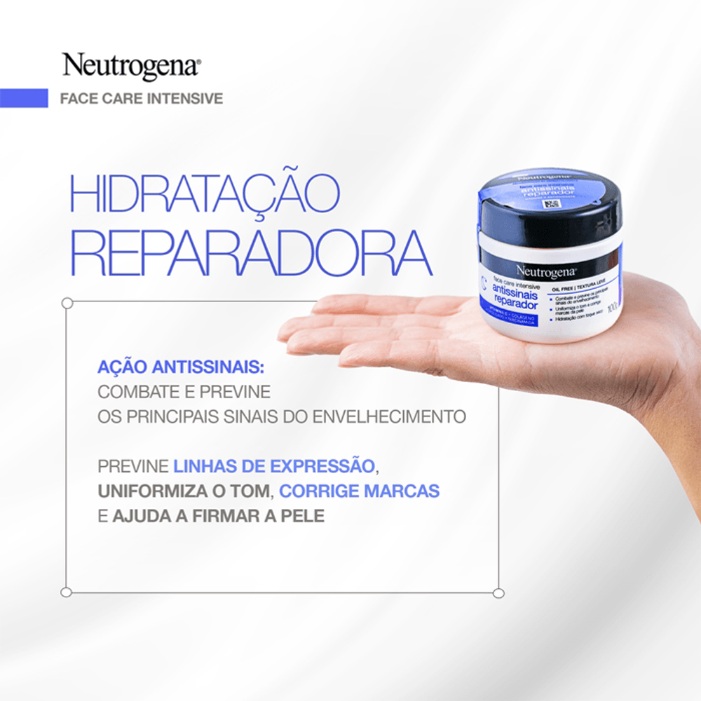 Creme Facial Antissinais Face Care Intensive Reparador Oil Free 100g
