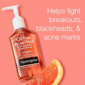 Espuma de Limpeza Facial sem óleo Oil-Free Pink Grapefruit Acne Facial Cleanser, 6 fl. oz 177ml